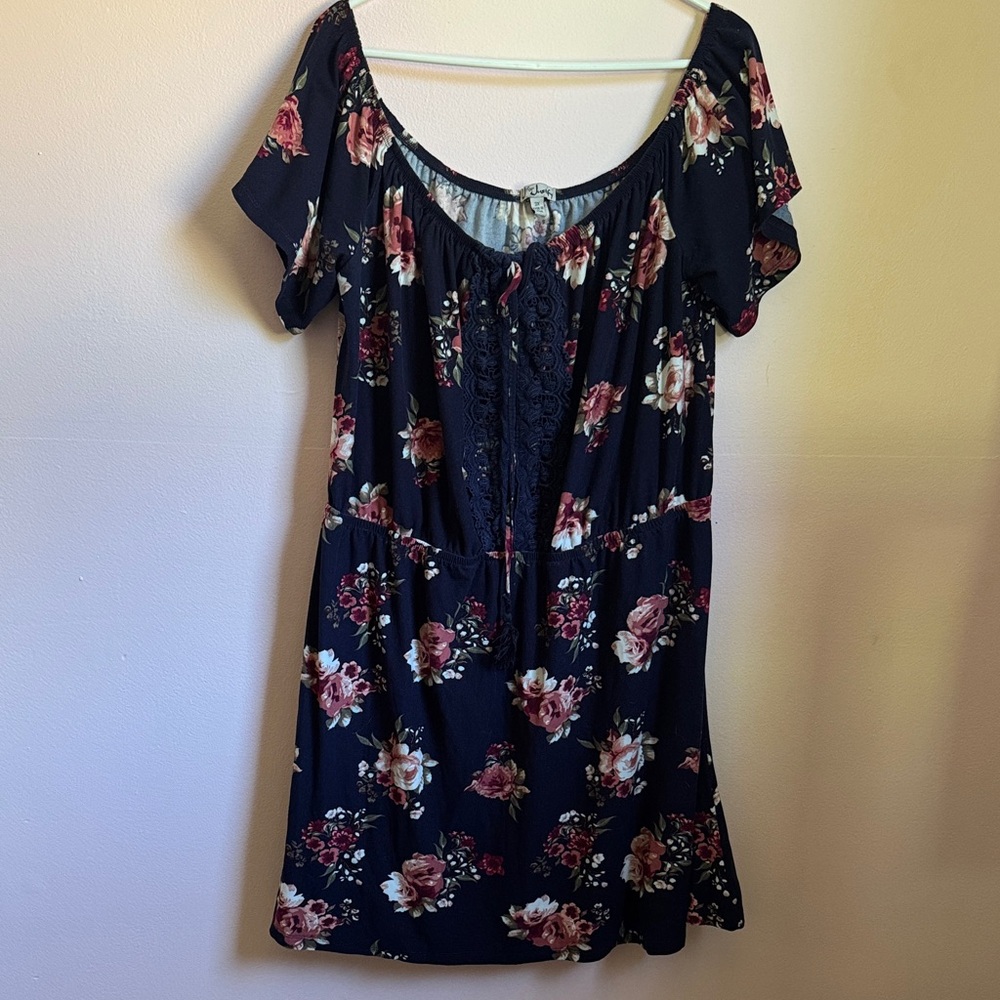Navy Floral Mini Dress